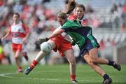 28 September 2008; Natalie O'Connor, London, in action against Aine McCusker, Derry. TG4 All-Ireland Ladies Junior Football Championship Final, Derry v London, Croke Park, Dublin. Picture credit: David Maher / SPORTSFILE