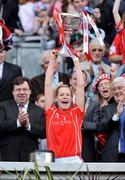 28 September 2008; Cork captain Angela Walsh celebrates with the cup. TG4 All-Ireland Ladies Senior Football Championship Final, Cork v Monaghan, Croke Park, Dublin. Picture credit: David Maher / SPORTSFILE