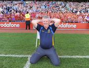 28 September 2008; Tipperary manager Paddy Morrissey celebrates at the final whistle after victory over Clare. TG4 All-Ireland Ladies Intermediate Football Championship Final, Clare v Tipperary, Croke Park, Dublin. Picture credit: Brendan Moran / SPORTSFILE