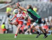 28 September 2008; Michelle McAteer, Derry, in action against Roisin McEvoy, London. TG4 All-Ireland Ladies Junior Football Championship Final, Derry v London, Croke Park, Dublin. Picture credit: David Maher / SPORTSFILE