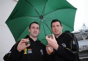 30 September 2008; Kilkenny hurler Eoin Larkin, left, and Tyrone footballer Sean Cavanagh who were presented with the Opel / GPA Player of the Month Awards for September. Jurys Croke Park, Dublin. Picture credit: Pat Murphy / SPORTSFILE