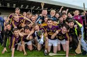 8 July 2015; Wexford players celebrate after winning their 3rd Under-21 Leinster Championship in a row. Bord Gáis Energy Leinster GAA Hurling U21 Championship Final, Wexford v Kilkenny, Innovate Wexford Park, Wexford. Picture credit: Matt Browne / SPORTSFILE