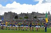 5 July 2015; The Kerry and Tipperary players shake hands before the game. Electric Ireland Munster GAA Football Minor Championship Final, Kerry v Tipperary. Fitzgerald Stadium, Killarney, Co. Kerry.  Picture credit: Brendan Moran / SPORTSFILE