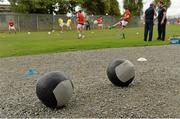 4 July 2015; A general view of medicine balls during the Offaly warm-up. GAA Football All-Ireland Senior Championship, Round 2A, Offaly v Kildare. O'Connor Park, Tullamore, Co. Offaly. Picture credit: Piaras Ó Mídheach / SPORTSFILE