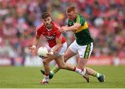 5 July 2015; Eoin Cadogan, Cork, in action against Johnny Buckley, Kerry. Munster GAA Football Senior Championship Final, Kerry v Cork. Fitzgerald Stadium, Killarney, Co. Kerry. Picture credit: Stephen McCarthy / SPORTSFILE