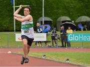 11 July 2015; Eoin O'Donoghue, Emerald A.C., Co. Limerick, competing in the Boys U19 Javelin at the GloHealth Juvenile Track and Field Championships. Harriers Stadium, Tullamore, Co. Offaly. Picture credit: Sam Barnes / SPORTSFILE