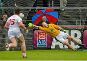 11 July 2015; Meath goalkeeper Conor McHugh, fails to stop a penalty from Peter Harte, Tyrone, for the only goal of the game. GAA Football All-Ireland Senior Championship, Round 2B, Tyrone v Meath, Healy Park, Omagh, Co. Tyrone. Picture credit: Brendan Moran / SPORTSFILE