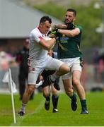 11 July 2015; Cathal McCarron, Tyrone, in action against Michael Newman, Meath. GAA Football All-Ireland Senior Championship, Round 2B, Tyrone v Meath, Healy Park, Omagh, Co. Tyrone. Photo by Sportsfile