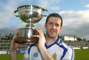 5 October 2008; Ballinderry captain Enda Muldoon with the McLaughlin cup. Derry County Senior Football Final, Slaughtneil v Ballinderry, Celtic Park, Derry. Picture credit: Oliver McVeigh / SPORTSFILE