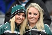 11 July 2015; Twin sisters Anne and Emma O'Brien from Coill Dubh, Co. Kildare, before the game. GAA Football All-Ireland Senior Championship, Round 3A, Longford v Kildare, Cusack Park, Mullingar, Co. Westmeath. Picture credit: Matt Browne / SPORTSFILE