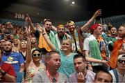 10 July 2015; Irish UFC fans during the weighs in ahead of the UFC 189 Interim Featherweight Title fight between Conor McGregor and Chad Mendes. MGM Grand Garden Arena, Las Vegas, USA. Picture credit: Esther Lin / SPORTSFILE
