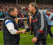 11 July 2015; The Clare manager Davy Fitzgerald shakes hands his Cork counterpart Jimmy Barry Murphy after the game. GAA Hurling All-Ireland Senior Championship, Round 2, Clare v Cork, Semple Stadium, Thurles, Co. Tipperary. Picture credit: Ray McManus / SPORTSFILE