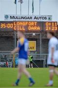 11 July 2015; The final score at the game. GAA Football All-Ireland Senior Championship, Round 3A, Longford v Kildare, Cusack Park, Mullingar, Co. Westmeath. Picture credit: Matt Browne / SPORTSFILE