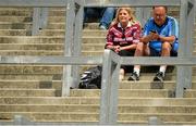 12 July 2015; A Westmeath and a Dublin supporter take their place on Hill 16 before the game. Leinster GAA Football Senior Championship Final, Westmeath v Dublin, Croke Park, Dublin. Picture credit: Brendan Moran / SPORTSFILE