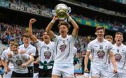 12 July 2015; Brian McLoughlin, centre, Kildare, and his team-mates celebrate with the cup after the game. Electric Ireland Leinster GAA Football Minor Championship Final, Longford v Kildare, Croke Park, Dublin. Picture credit: Brendan Moran / SPORTSFILE