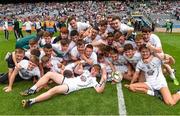 12 July 2015; The Kildare team celebrate with the cup after the game. Electric Ireland Leinster GAA Football Minor Championship Final, Longford v Kildare, Croke Park, Dublin. Picture credit: Brendan Moran / SPORTSFILE