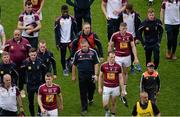 12 July 2015; A dejected Westmeath manager Tom Cribbin leaves the field after the game. Leinster GAA Football Senior Championship Final, Westmeath v Dublin, Croke Park, Dublin. Picture credit: Dáire Brennan / SPORTSFILE