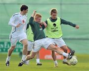11 October 2008; Republic of Ireland's Kevin Doyle, right, is tackled by team-mate Paul McShane during squad training. Gannon Park, Malahide, Dublin. Picture credit: David Maher / SPORTSFILE