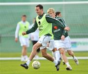 11 October 2008; Republic of Ireland's John O'Shea, in action against his team-mate Andy Keogh during squad training. Gannon Park, Malahide, Dublin. Picture credit: David Maher / SPORTSFILE