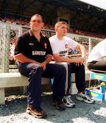 18 June 2000: Derry manager Eamonn Coleman, left, along with assistant manager Damien Cassidy on the sideline during the game. Derry v Antrim, Ulster Football Championship, Casement Park, Belfast. Picture credit: Oliver McVeigh / SPORTSFILE