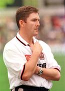 18 June 2000; Derry assistant manager Damien Cassidy on the sideline during the game. Derry v Antrim, Ulster Football Championship, Casement Park, Belfast. Picture credit: Oliver McVeigh / SPORTSFILE