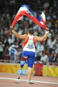 10 September 2008; Croatia's Darko Kralj celebrates after winning the Men's Shot Putt - F42. Beijing Paralympic Games 2008, Men's Shot Putt - F42, National Stadium, Olympic Green, Beijing, China. Picture credit: Brian Lawless / SPORTSFILE