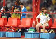 10 September 2008; Ireland's Lisa Callaghan, from Duleek, Meath, awaits the start of the Women's Javelin - F35-38. Lisa finished 9th overall with a distance of 22.87m. Beijing Paralympic Games 2008, Women's Javelin - F35-38, National Stadium, Olympic Green, Beijing, China. Picture credit: Brian Lawless / SPORTSFILE