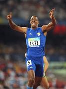 10 September 2008; Cuba's Luis Manuel Galano celebrates winning the Men's 400m - T13 final. Beijing Paralympic Games 2008, Men's 400m - T13 final, National Stadium, Olympic Green, Beijing, China. Picture credit: Brian Lawless / SPORTSFILE