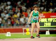 10 September 2008; Ireland's Lisa Callaghan, from Duleek, Meath, during the Women's Javelin - F35-38. Lisa finished 9th overall with a distance of 22.87m. Beijing Paralympic Games 2008, Women's Javelin - F35-38, National Stadium, Olympic Green, Beijing, China. Picture credit: Brian Lawless / SPORTSFILE