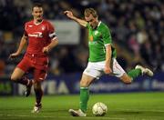 9 October 2008; Anthony Stokes, Republic of Ireland XI, in action against Ian Breckin, Nottingham Forest. Representative Game, Republic of Ireland XI v Nottingham Forest, Dalymount Park, Dublin. Picture credit: Brian Lawless / SPORTSFILE