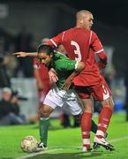 9 October 2008; Sean Scannell, Republic of Ireland XI, in action against Joel Lynch, Nottingham Forest. Representative Game, Republic of Ireland XI v Nottingham Forest, Dalymount Park, Dublin. Picture credit: David Maher / SPORTSFILE