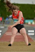 12 July 2015; Kathleen Craig, Lifford A.C., Co. Donegal, competing in the Girls U19 Triple Jump at the GloHealth Juvenile Track and Field Championships. Harriers Stadium, Tullamore, Co. Offaly. Picture credit: Sam Barnes / SPORTSFILE