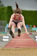 12 July 2015; Fiona O'Shea, Dooneen A.C., Co. Kerry, competing in the Girls U19 Triple Jump at the GloHealth Juvenile Track and Field Championships. Harriers Stadium, Tullamore, Co. Offaly. Picture credit: Sam Barnes / SPORTSFILE