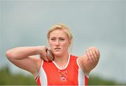 12 July 2015; Anne M. Torsney, Fingallians A.C., Co. Dublin, competing in the Girls U19 Shot Putt at the GloHealth Juvenile Track and Field Championships. Harriers Stadium, Tullamore, Co. Offaly. Picture credit: Sam Barnes / SPORTSFILE
