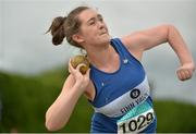 12 July 2015; Jade Leeper, Finn Valley A.C., Co. Donegal, competing in the Girls U19 Shot Putt at the GloHealth Juvenile Track and Field Championships. Harriers Stadium, Tullamore, Co. Offaly. Picture credit: Sam Barnes / SPORTSFILE