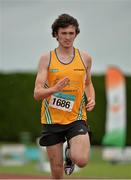 12 July 2015;Kian Sweeny, Lake District Athletics, Co. Mayo competing in the Boys U16 200m at the GloHealth Juvenile Track and Field Championships. Harriers Stadium, Tullamore, Co. Offaly. Picture credit: Sam Barnes / SPORTSFILE