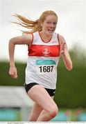 12 July 2015; Roisin Flynn, Galway City Harriers A.C., Co. Galway, competing in the Girls U17 200m  at the GloHealth Juvenile Track and Field Championships. Harriers Stadium, Tullamore, Co. Offaly. Picture credit: Sam Barnes / SPORTSFILE
