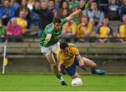 12 July 2015; Ciaran Cafferky, Roscommon, in action against Mickey Jones, Fermamagh. GAA Football All-Ireland Senior Championship, Round 3A, Fermamagh v Roscommon, Brewster Park, Fermanagh. Photo by Sportsfile
