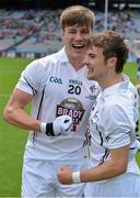 12 July 2015; Kevin O'Callaghan, left, and Aaron Murphy, Kildare, celebrate the win. Electric Ireland Leinster GAA Football Minor Championship Final, Longford v Kildare, Croke Park, Dublin. Picture credit: Cody Glenn / SPORTSFILE