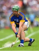 12 July 2015; John O’Dwyer, Tipperary, takes a sideline cut. Munster GAA Hurling Senior Championship Final, Tipperary v Waterford. Semple Stadium, Thurles, Co. Tipperary. Picture credit: Stephen McCarthy / SPORTSFILE