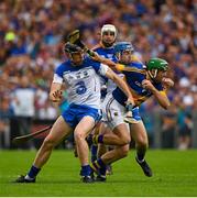 12 July 2015; Peter Acheson, Tipperary, in action against Kevin Moran, 10, and Austin Gleeson, Waterford. Munster GAA Hurling Senior Championship Final, Tipperary v Waterford, Semple Stadium, Thurles, Co. Tipperary. Picture credit: Ray McManus / SPORTSFILE