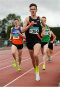 12 July 2015; Cathal Doyle, Clonliffe Harriers, Co. Dublin, competing in the Boys U19 1500m at the GloHealth Juvenile Track and Field Championships. Harriers Stadium, Tullamore, Co. Offaly. Picture credit: Sam Barnes / SPORTSFILE