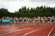 12 July 2015 A general view of the start of the Boys U17 1500m at the GloHealth Juvenile Track and Field Championships. Harriers Stadium, Tullamore, Co. Offaly. Picture credit: Sam Barnes / SPORTSFILE