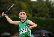 12 July 2015; Katelyn Quinn, Glenmore A.C.,  Co. Louth, competing in the Girls U15 Javelin at the GloHealth Juvenile Track and Field Championships. Harriers Stadium, Tullamore, Co. Offaly. Picture credit: Sam Barnes / SPORTSFILE