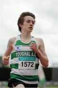 12 July 2015; Fearghal Curtin, Youghal A.C., Co. Cork, wins  the Boys U18 1500m Final  at the GloHealth Juvenile Track and Field Championships. Harriers Stadium, Tullamore, Co. Offaly. Picture credit: Sam Barnes / SPORTSFILE