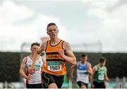 12 July 2015; Conor Morey, Leevale A.C. Co. Cork, winning the Boys U15 200m at the GloHealth Juvenile Track and Field Championships. Harriers Stadium, Tullamore, Co. Offaly. Picture credit: Sam Barnes / SPORTSFILE