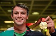 13 July 2015; Ireland's Thomas Barr pictured in Dublin Airport on his arrival home from the World University Games in Gwangju South Korea. Dublin Airport, Dublin. Picture credit: Piaras Ó Mídheach / SPORTSFILE