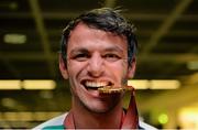 13 July 2015; Ireland's Thomas Barr pictured in Dublin Airport on his arrival home from the World University Games in Gwangju South Korea. Dublin Airport, Dublin. Picture credit: Piaras Ó Mídheach / SPORTSFILE