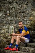 14 July 2015; In attendance at the launch of the GAA Hurling All-Ireland Senior Championship Series 2015 is Kieran Bergin, Tipperary, with the Liam MacCarthy Cup. St Canice's Cathedral, Kilkenny. Picture credit: Brendan Moran / SPORTSFILE