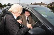 10 October 2008; Pat Gilroy, St. Vincent's GAA Club, signs an autograph for Diane Croghen of Coolock in Dublin as he leaves a press conference where he was introduced as the new Dublin Senior Football Manager. Parnell Park, Donnycarney, Dublin. Picture credit: Stephen McCarthy / SPORTSFILE